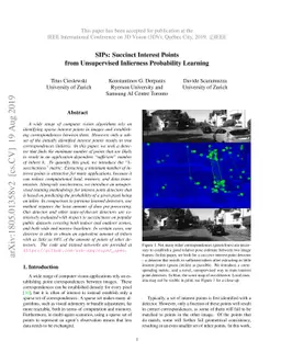 SIPs: Succinct Interest Points from Unsupervised Inlierness Probability
  Learning