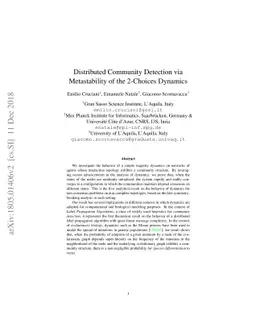 Distributed Community Detection via Metastability of the 2-Choices
  Dynamics