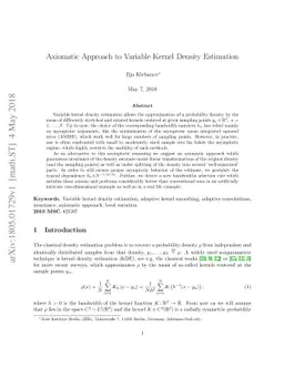 Axiomatic Approach to Variable Kernel Density Estimation