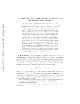 Global testing under the sparse alternatives for single index models