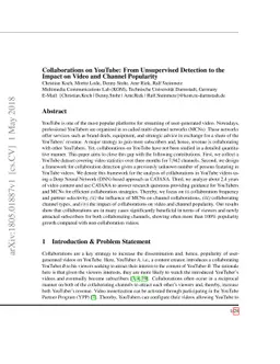 Collaborations on YouTube: From Unsupervised Detection to the Impact on
  Video and Channel Popularity
