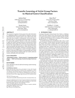 Transfer Learning of Artist Group Factors to Musical Genre
  Classification