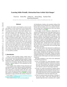 Learning Selfie-Friendly Abstraction from Artistic Style Images