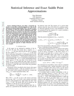 Statistical Inference and Exact Saddle Point Approximations