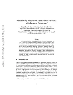 Reachability Analysis of Deep Neural Networks with Provable Guarantees
