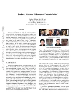 DocFace: Matching ID Document Photos to Selfies