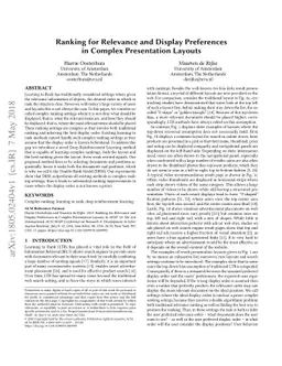Ranking for Relevance and Display Preferences in Complex Presentation
  Layouts