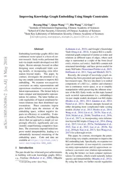 Improving Knowledge Graph Embedding Using Simple Constraints