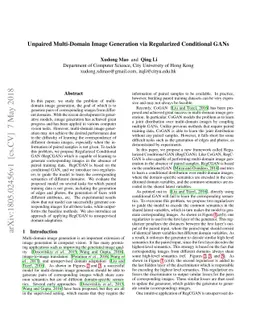 Unpaired Multi-Domain Image Generation via Regularized Conditional GANs