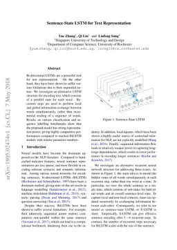 Sentence-State LSTM for Text Representation