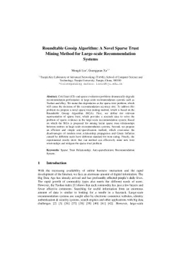 Roundtable Gossip Algorithm: A Novel Sparse Trust Mining Method for
  Large-scale Recommendation Systems