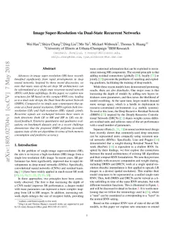 Image Super-Resolution via Dual-State Recurrent Networks