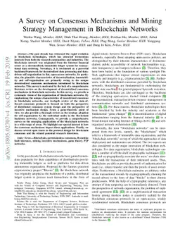 A Survey on Consensus Mechanisms and Mining Strategy Management in
  Blockchain Networks