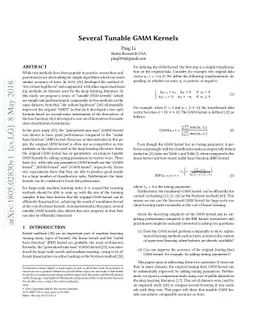 Several Tunable GMM Kernels