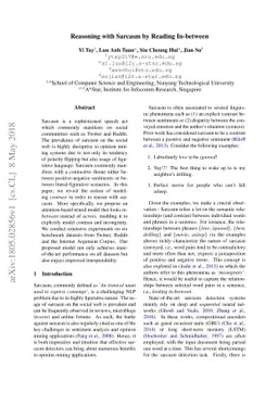 Reasoning with Sarcasm by Reading In-between