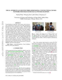 Visual Attribute-augmented Three-dimensional Convolutional Neural
  Network for Enhanced Human Action Recognition