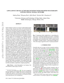 Low-Latency Human Action Recognition with Weighted Multi-Region
  Convolutional Neural Network