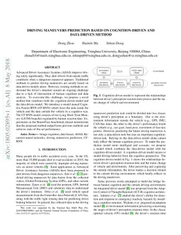 Driving maneuvers prediction based on cognition-driven and data-driven
  method