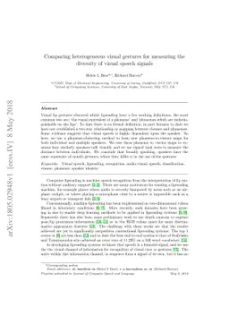 Comparing heterogeneous visual gestures for measuring the diversity of
  visual speech signals