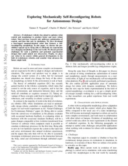 Exploring Mechanically Self-Reconfiguring Robots for Autonomous Design