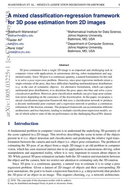 A Mixed Classification-Regression Framework for 3D Pose Estimation from
  2D Images