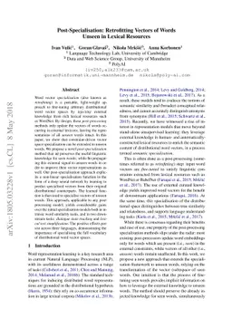 Post-Specialisation: Retrofitting Vectors of Words Unseen in Lexical
  Resources