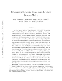 Subsampling Sequential Monte Carlo for Static Bayesian Models