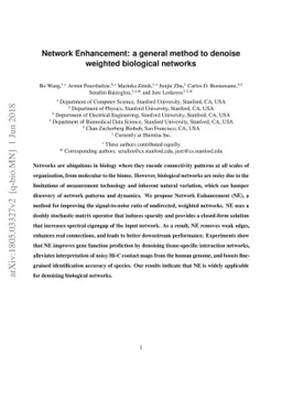 Network Enhancement: a general method to denoise weighted biological
  networks