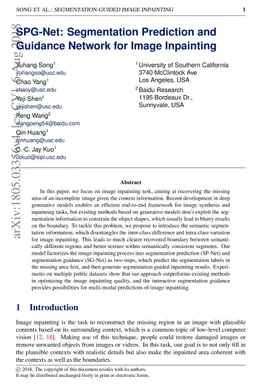 SPG-Net: Segmentation Prediction and Guidance Network for Image
  Inpainting