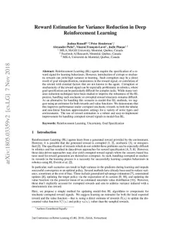 Reward Estimation for Variance Reduction in Deep Reinforcement Learning