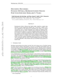 Decoding Decoders: Finding Optimal Representation Spaces for
  Unsupervised Similarity Tasks