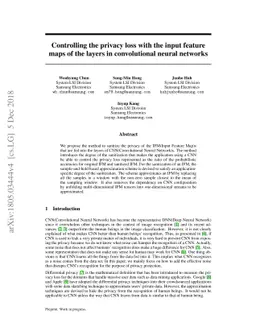 Controlling the privacy loss with the input feature maps of the layers
  in convolutional neural networks