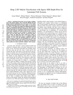 Deep 2.5D Vehicle Classification with Sparse SfM Depth Prior for
  Automated Toll Systems