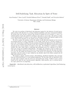 Self-Stabilizing Task Allocation In Spite of Noise