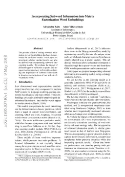 Incorporating Subword Information into Matrix Factorization Word
  Embeddings