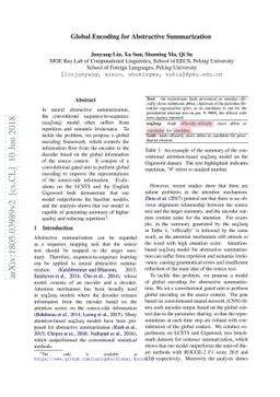 Global Encoding for Abstractive Summarization