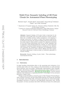 Multi-View Semantic Labeling of 3D Point Clouds for Automated Plant
  Phenotyping