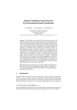 Masked Conditional Neural Networks for Environmental Sound
  Classification