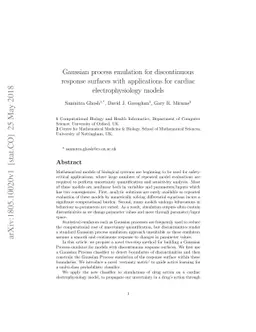 Gaussian process emulation for discontinuous response surfaces with
  applications for cardiac electrophysiology models