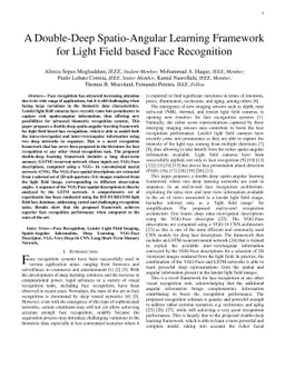 A Double-Deep Spatio-Angular Learning Framework for Light Field based
  Face Recognition