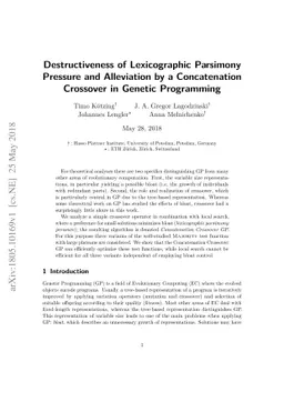 Destructiveness of Lexicographic Parsimony Pressure and Alleviation by a
  Concatenation Crossover in Genetic Programming