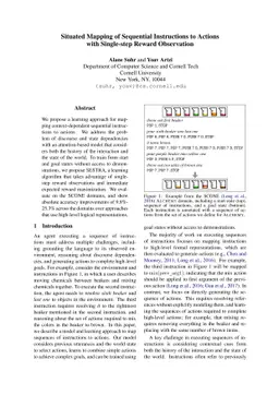 Situated Mapping of Sequential Instructions to Actions with Single-step
  Reward Observation