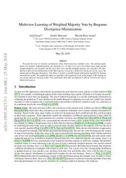 Multiview Learning of Weighted Majority Vote by Bregman Divergence
  Minimization