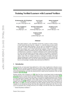 Training verified learners with learned verifiers