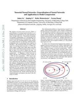 Tensorial Neural Networks: Generalization of Neural Networks and
  Application to Model Compression