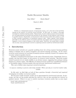 Stable Recurrent Models