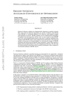 Ergodic Inference: Accelerate Convergence by Optimisation