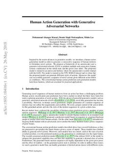 Human Action Generation with Generative Adversarial Networks