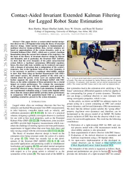 Contact-Aided Invariant Extended Kalman Filtering for Legged Robot State
  Estimation
