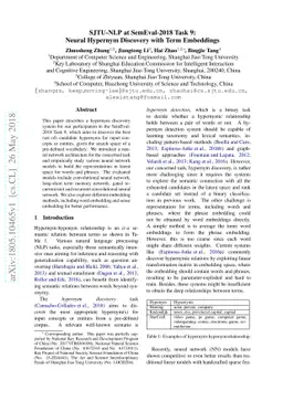 SJTU-NLP at SemEval-2018 Task 9: Neural Hypernym Discovery with Term
  Embeddings